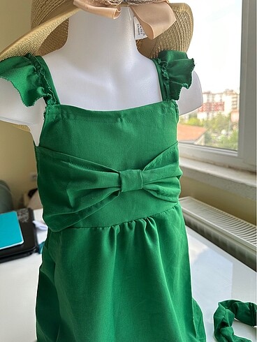24-36 Ay Beden yeşil Renk Tasarım elbise