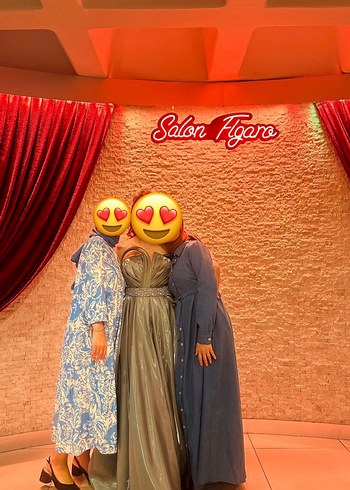 Çağla yeşili ipek saten Uzun Abiye Elbise - Görsel 3