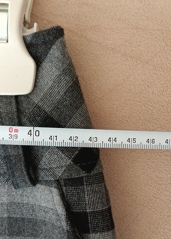 Ekose Desenli Gri Midi etek - Görsel 7