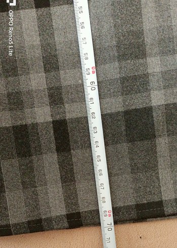 Ekose Desenli Gri Midi etek - Görsel 8