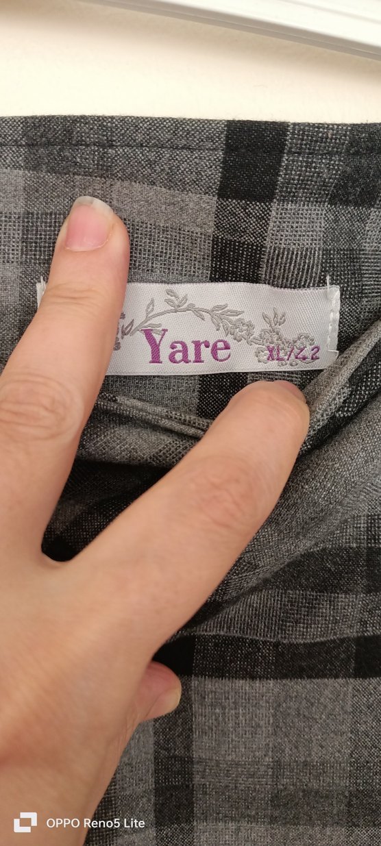 Ekose Desenli Gri Midi etek - Görsel 3