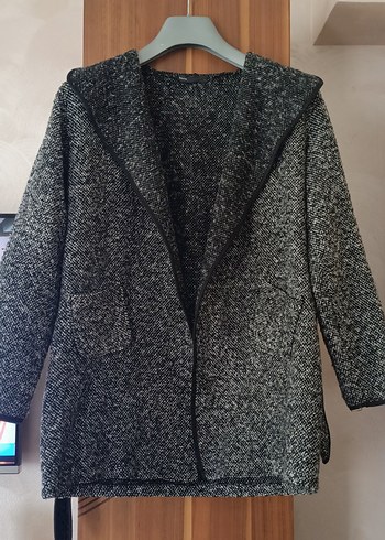 Batik Gri Midi Örgü Kadın Kaban