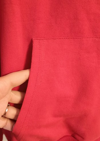 l Beden kırmızı Renk Kırmızı Kapüşonlu Kadın Sweatshirt