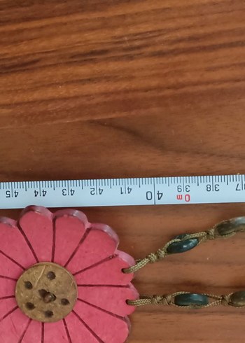 Pembe Çiçekli Bohem Uzun Boncuklu Kolye - Görsel 7