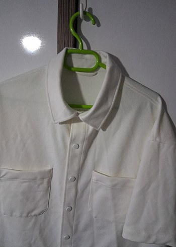 Zara Beyaz Keten Kısa Kollu Gömlek