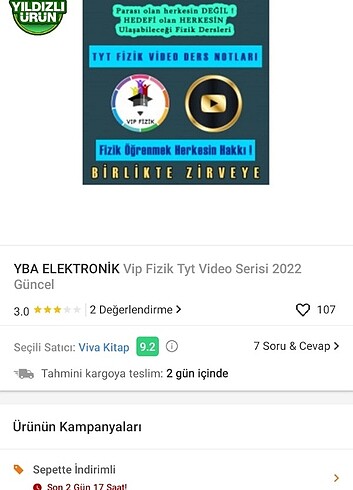  Vip fizik video ders defteri 