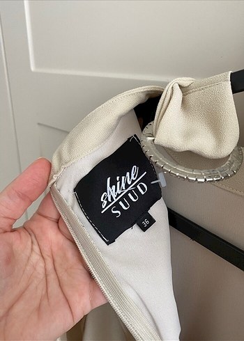 Suud Collection Suud krep Uzun Elbise