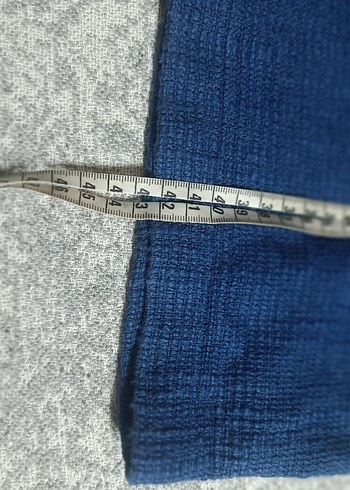 Mudo Mavi kışlık keten Mini Etek