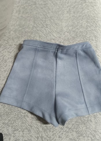 xs Beden gri Renk Gri süet yüksek bel mini şort