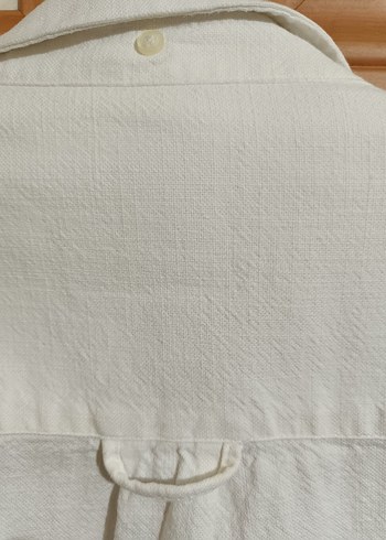 3xl Beden Düğmeli Beyaz kışlık keten Gömlek