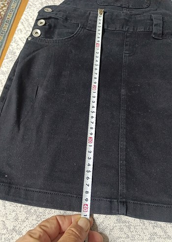 Düğmeli Siyah Kadın Mini Salopet Elbise - Görsel 5