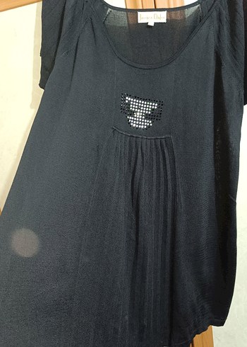 Siyah Drapeli Hamile Tunik, Kısa Kollu - Görsel 6