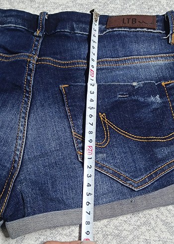 Kadın Mavi Dantel Detaylı Mini Denim Şort - Görsel 5