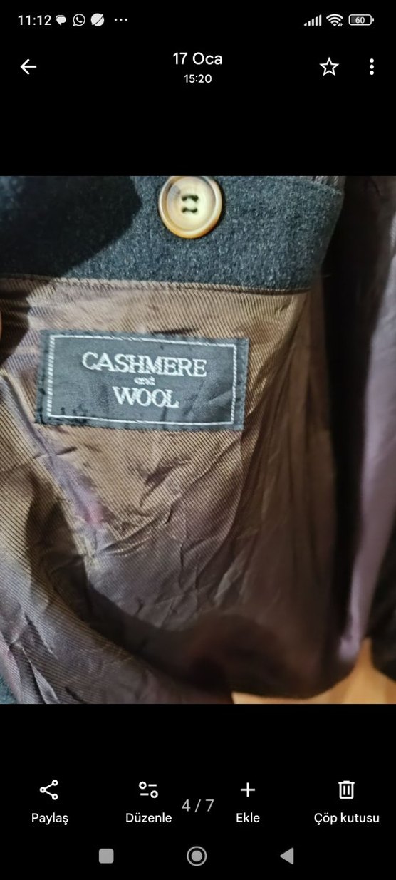 Erkek koyu gri uzun erkek palto - Görsel 3