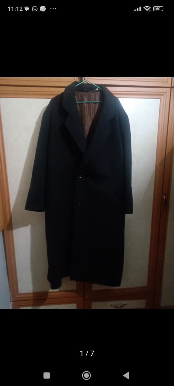 Erkek koyu gri uzun erkek palto - Görsel 2