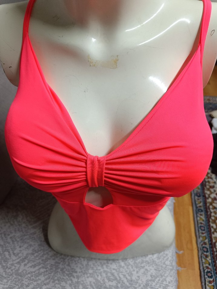 Pembe Pilili Mini V Yaka Büstiyer - Görsel 2