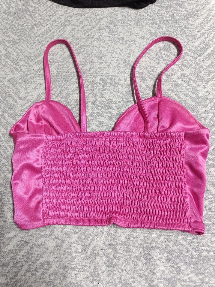 Pembe Saten Mini Büstiyer - Görsel 2