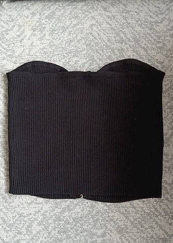 Gri Straplez Fermuarlı Büstiyer - Görsel 2