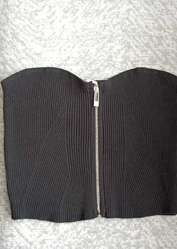 Gri Straplez Fermuarlı Büstiyer - Görsel 3