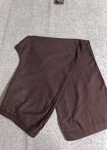 battal boy bol Kesim Kahverengi Kumaş Pantolon - Görsel 2