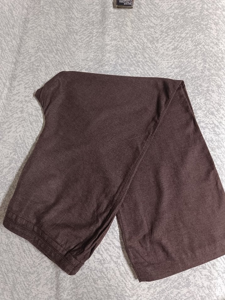 battal boy bol Kesim Kahverengi Kumaş Pantolon - Görsel 2