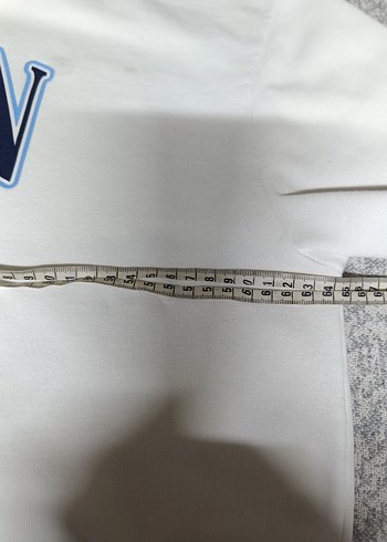 Beyaz Baskılı Kadın Sweatshirt ovarsize kesim - Görsel 6