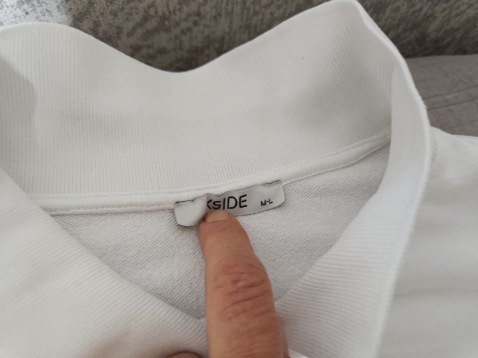 Beyaz Baskılı Kadın Sweatshirt ovarsize kesim - Görsel 2