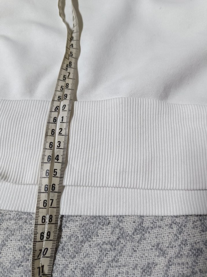 Beyaz Baskılı Kadın Sweatshirt ovarsize kesim - Görsel 5