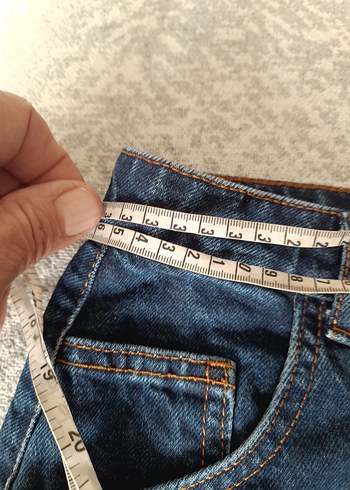 Düğmeli Lacivert Kot Mini Etek - Görsel 5