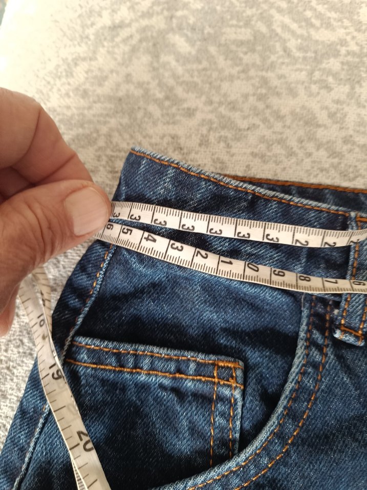 Düğmeli Lacivert Kot Mini Etek - Görsel 5