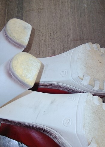 Kırmızı Vintage Platform Topuklu Kadın Ayakkabı - Görsel 5