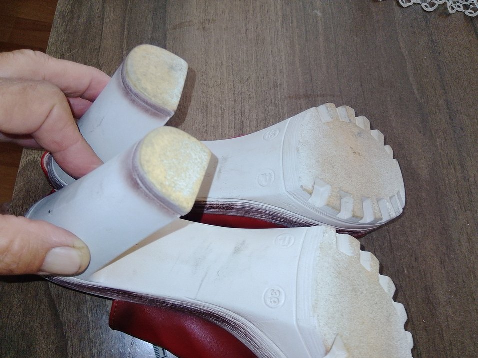 Kırmızı Vintage Platform Topuklu Kadın Ayakkabı - Görsel 5