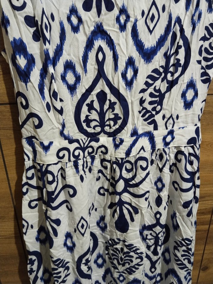 Mavi Pileli Uzun Elbise - Görsel 2