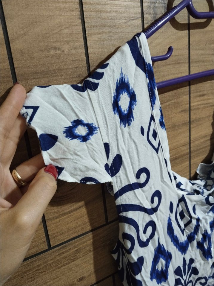 Mavi Pileli Uzun Elbise - Görsel 5