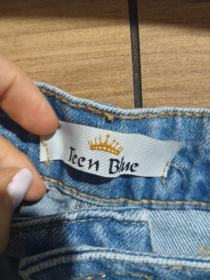 Yırtık Detaylı Mavi Kot Mini Etek - Görsel 2