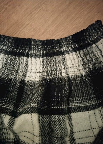 Kadın Gri Ekose Yün Pilili Midi Etek - Görsel 4
