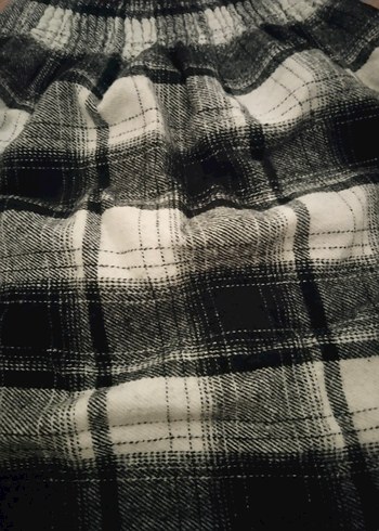 Kadın Gri Ekose Yün Pilili Midi Etek - Görsel 2