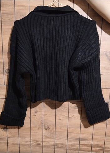 universal Beden Siyah crop kazak