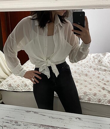 Oversize şifon gömlek