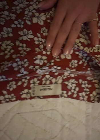 Stradivarius Kiremit rengi Çiçekli Fırfırlı Mini şort etek