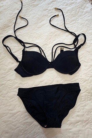Siyah İp Detaylı Bikini Takımı ????