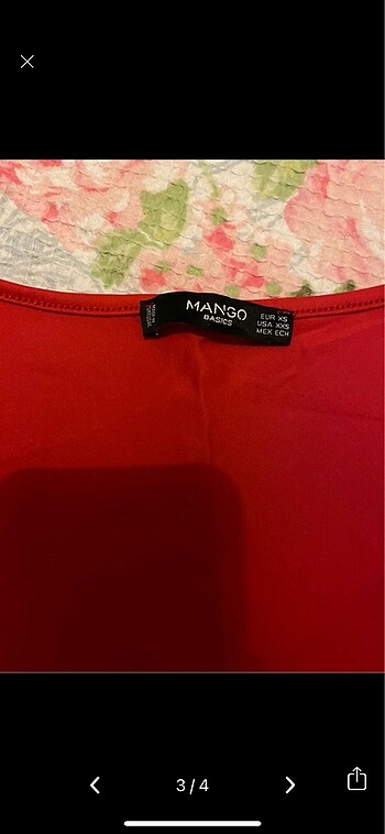 xs Beden kırmızı Renk Mango kırmızı bluz dalgıç kumaş