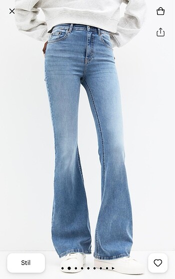 Pull and Bear Pull&Bear 32 Beden İspanyol Paça Jean