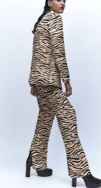 Zara Zebra desenli satan pantolon