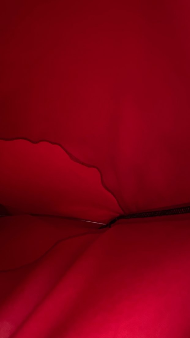 Kırmızı V Yaka Midi Elbise - Görsel 4