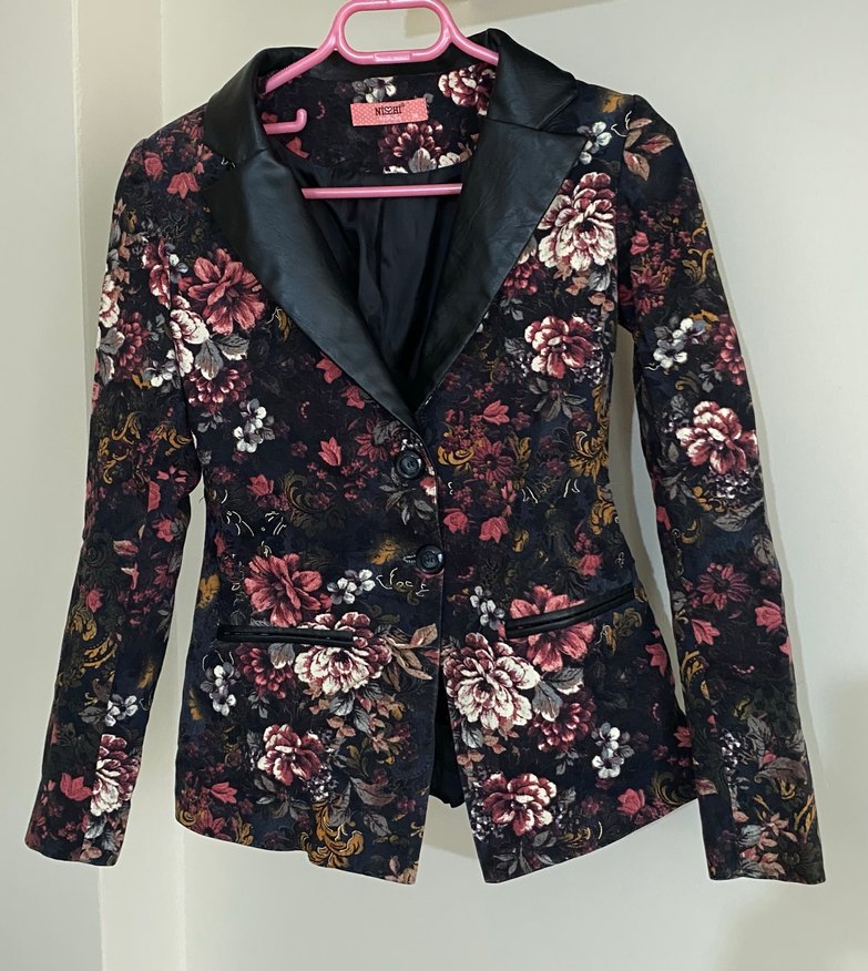 Çiçek Desenli Puane Kadın Ceket - Görsel 4