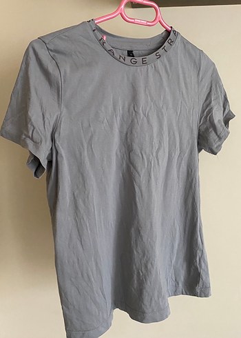 Gri Kısa Kollu Kadın Tişört - Görsel 2