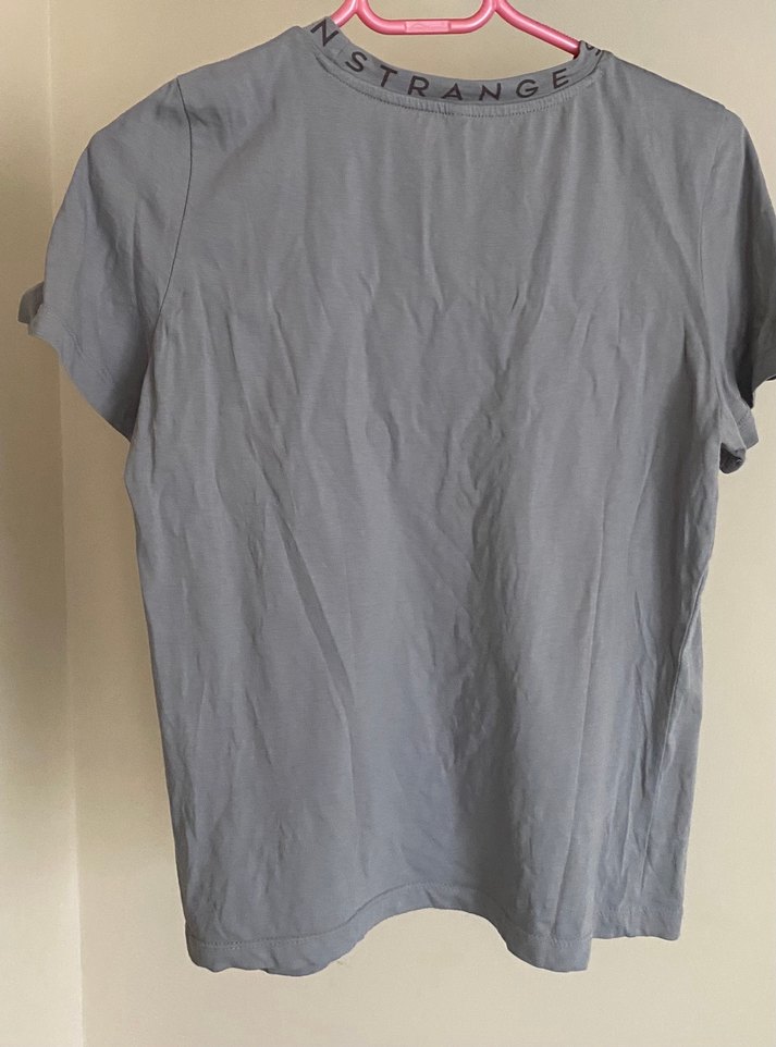 Gri Kısa Kollu Kadın Tişört - Görsel 3