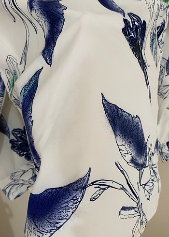 Desenli Uzun Kollu Kadın Gömlek - Görsel 4