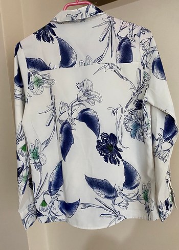 Desenli Uzun Kollu Kadın Gömlek - Görsel 2